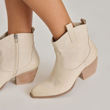 SHANIA BOOTIES IVORY NUBUCK | Dolce Vita