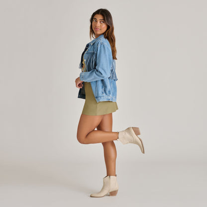 SHANIA BOOTIES IVORY NUBUCK | Dolce Vita