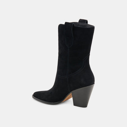JESSEY BOOTS ONYX SUEDE | Dolce Vita