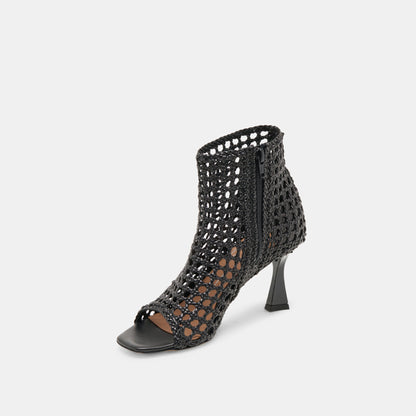 Quin Black Woven Leather Heels | Dolce Vita