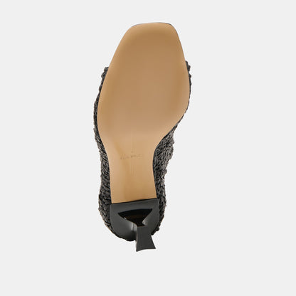 Quin Black Woven Leather Heels | Dolce Vita