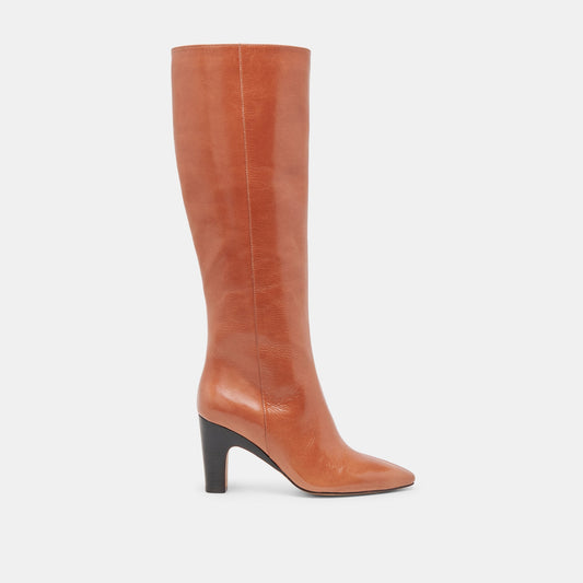 NELAS BOOTS COGNAC LEATHER | Dolce Vita