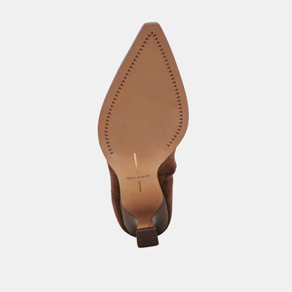 ARYA WIDE CALF BOOTS DK BROWN STELLA SUEDE | Dolce Vita