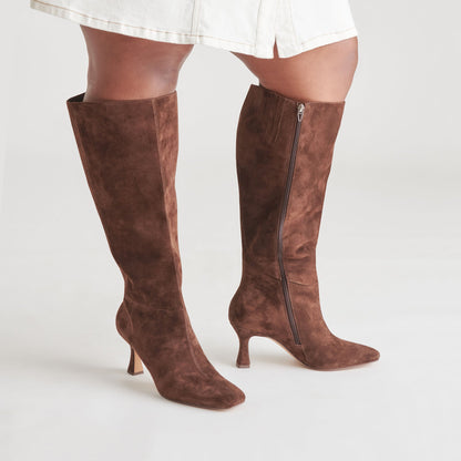 Gyra Extra Wide Calf Brown Suede Boots | Dolce Vita