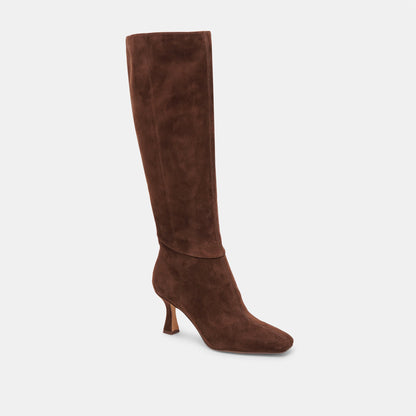 Gyra Extra Wide Calf Brown Suede Boots | Dolce Vita