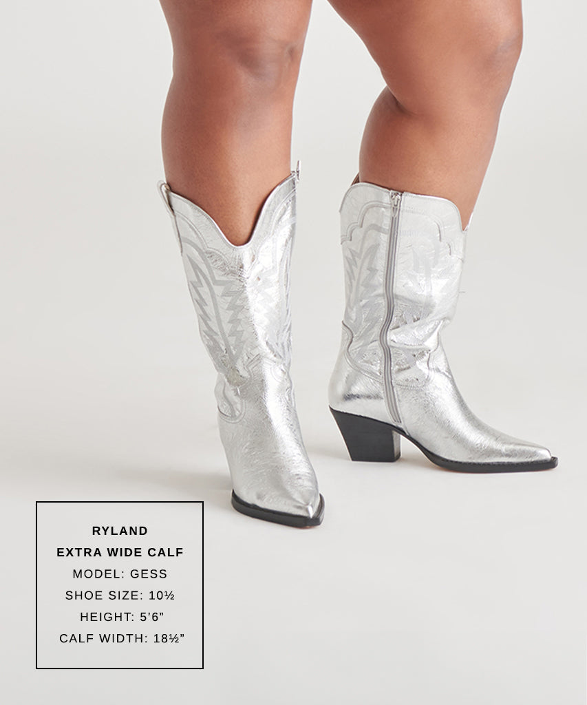 Ryland Extra Wide Calf Silver Boots | Dolce Vita