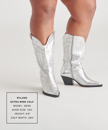 Ryland Extra Wide Calf Silver Boots | Dolce Vita