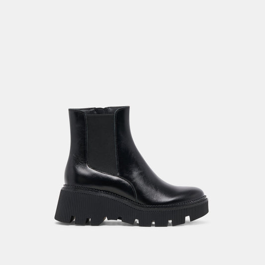 Emmet H2O Waterproof Midnight Crinkle Patent Wide Boots | Dolce Vita