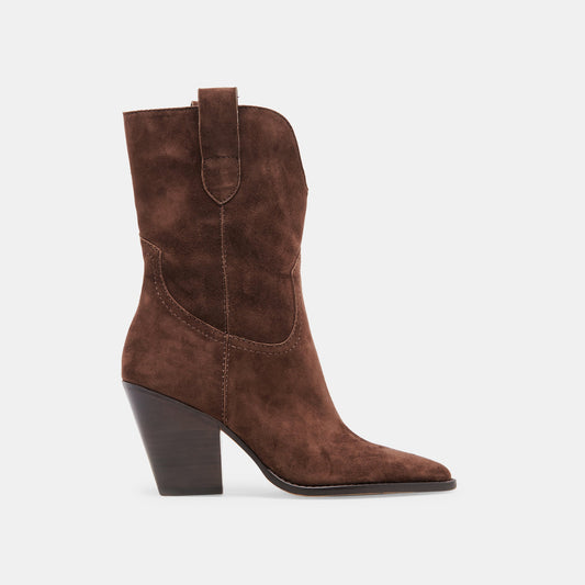 JESSEY BOOTS DK BROWN SUEDE | Dolce Vita