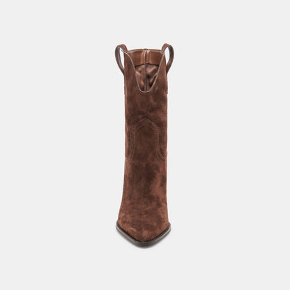 JESSEY BOOTS DK BROWN SUEDE | Dolce Vita