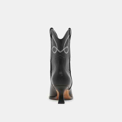 ANGEL BOOTIES BLACK WHITE LEATHER | Dolce Vita