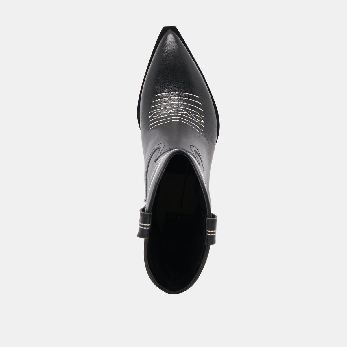 ANGEL BOOTIES BLACK WHITE LEATHER | Dolce Vita