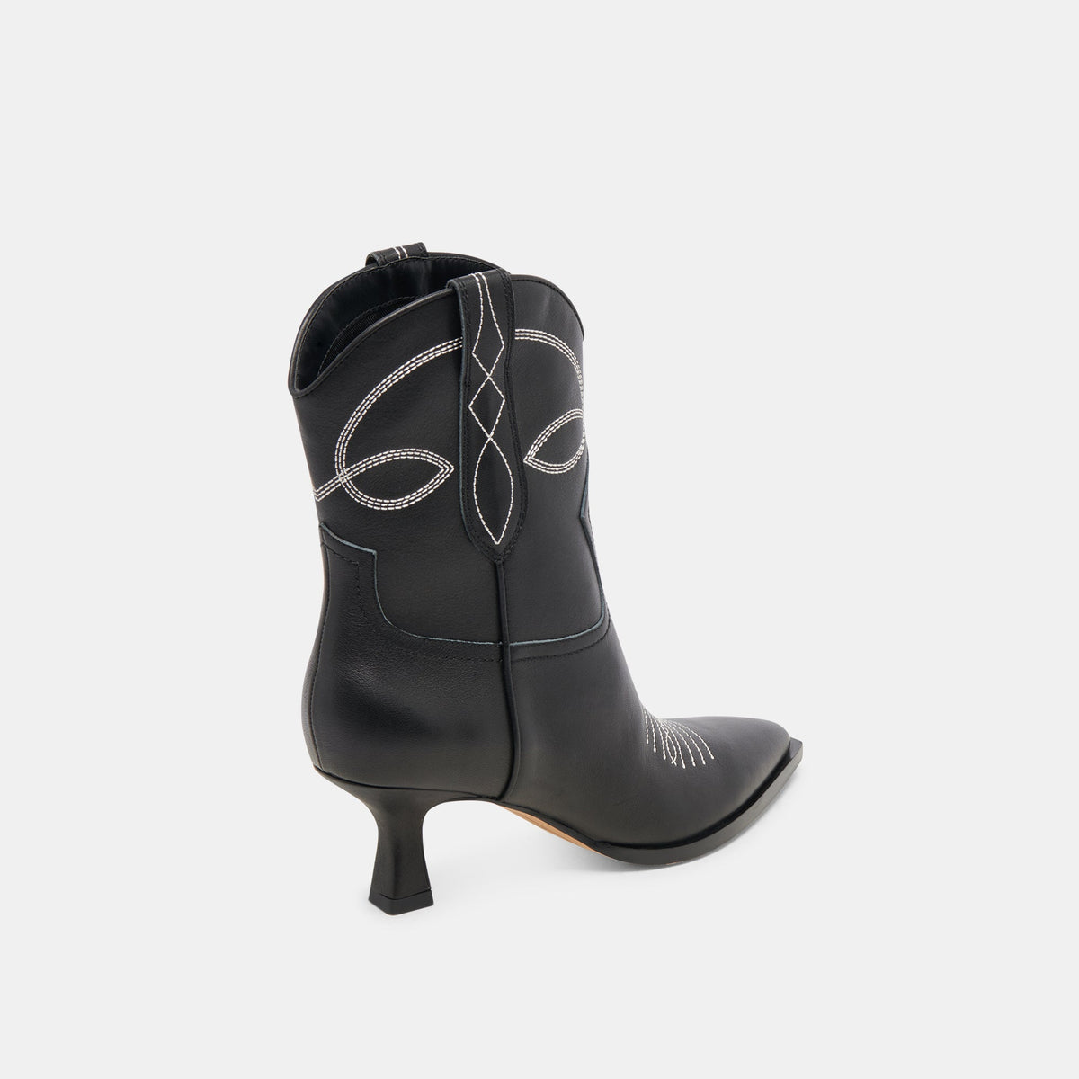 ANGEL BOOTIES BLACK WHITE LEATHER | Dolce Vita
