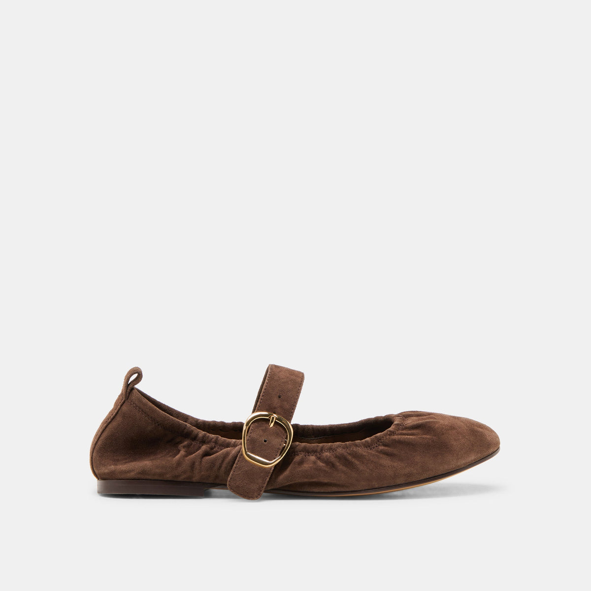 Caely Dk Brown Suede Ballet Flats | Dolce Vita