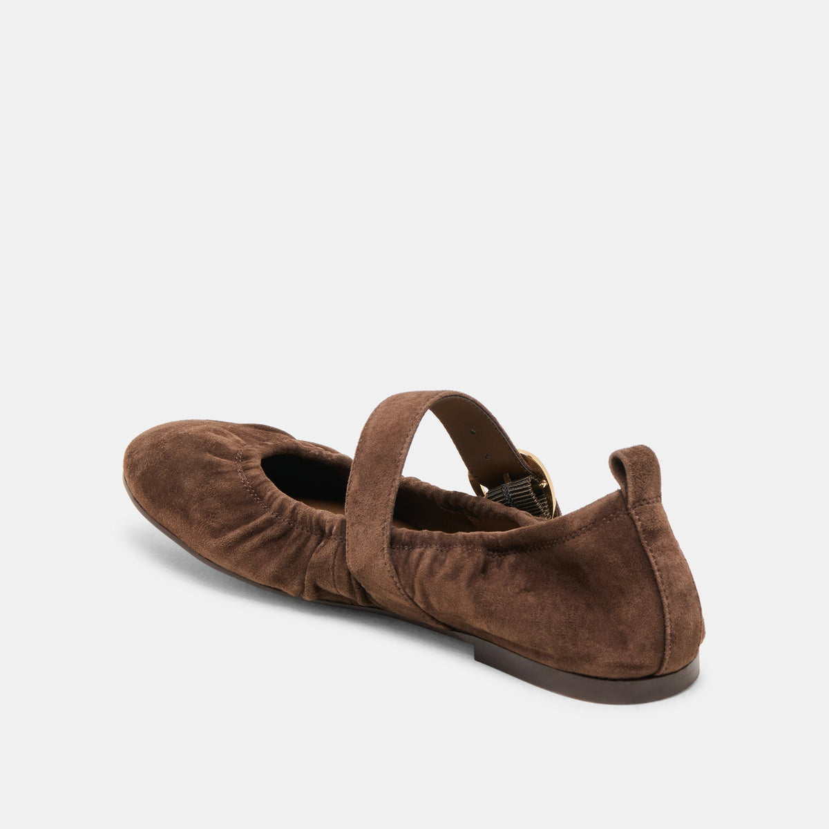 Caely Dk Brown Suede Ballet Flats | Dolce Vita