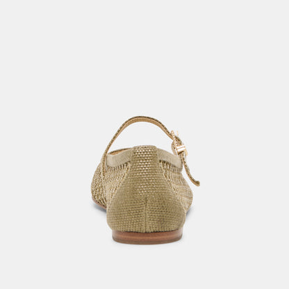 Reyes Olive Woven Raffia Ballet Flats | Dolce Vita