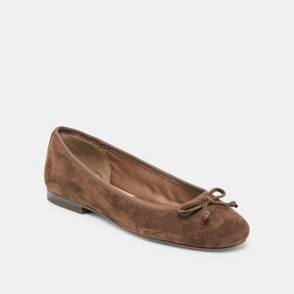 Ritla Dk Brown Suede Ballet Flats | Dolce Vita