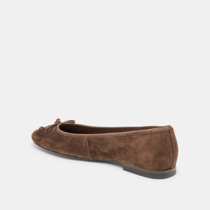 Ritla Dk Brown Suede Ballet Flats | Dolce Vita