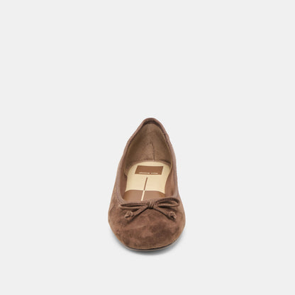 Ritla Dk Brown Suede Ballet Flats | Dolce Vita