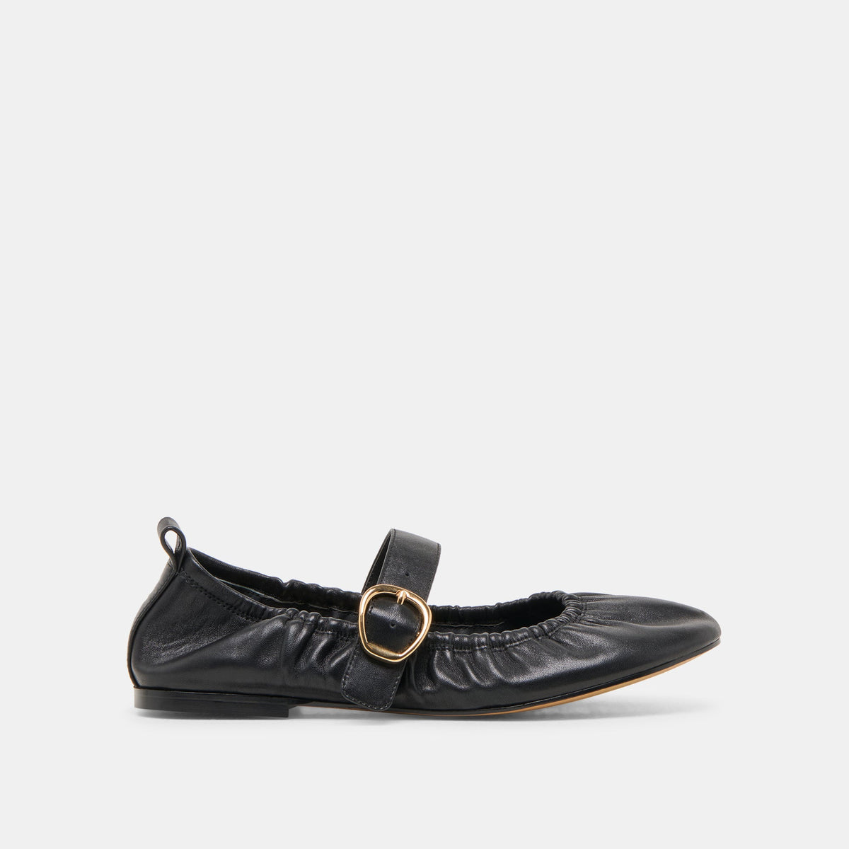 Caely Black Leather Ballet Flats | Dolce Vita