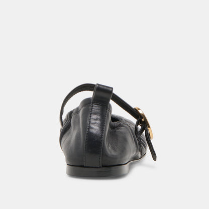 Caely Black Leather Ballet Flats | Dolce Vita
