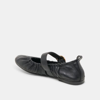 Caely Black Leather Ballet Flats | Dolce Vita
