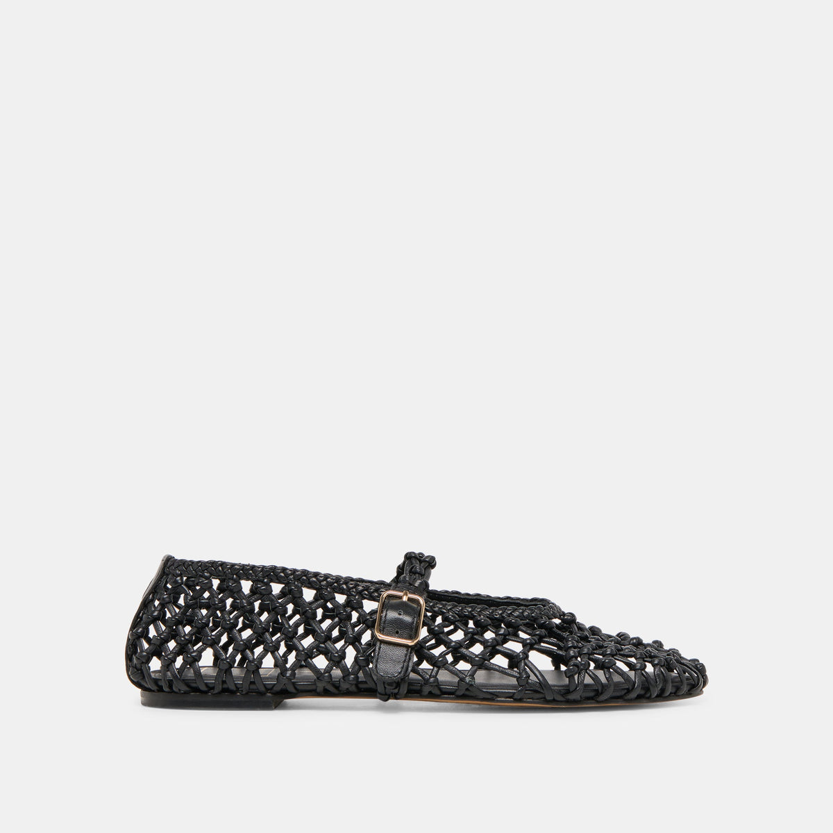 Clair Black Woven Leather Ballet Flats | Dolce Vita