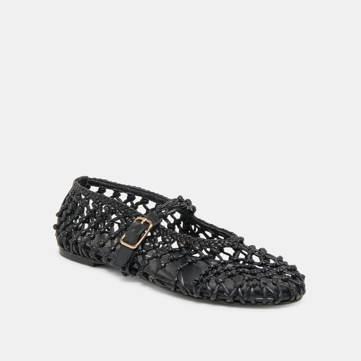 Clair Black Woven Leather Ballet Flats | Dolce Vita
