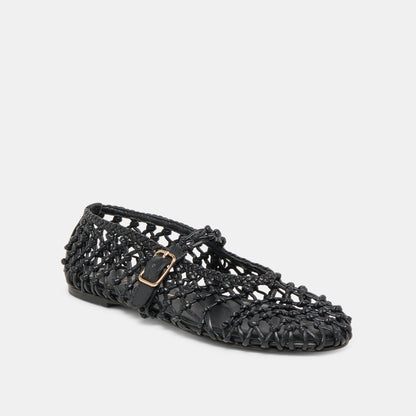 Clair Black Woven Leather Ballet Flats | Dolce Vita