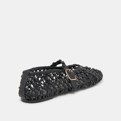Clair Black Woven Leather Ballet Flats | Dolce Vita