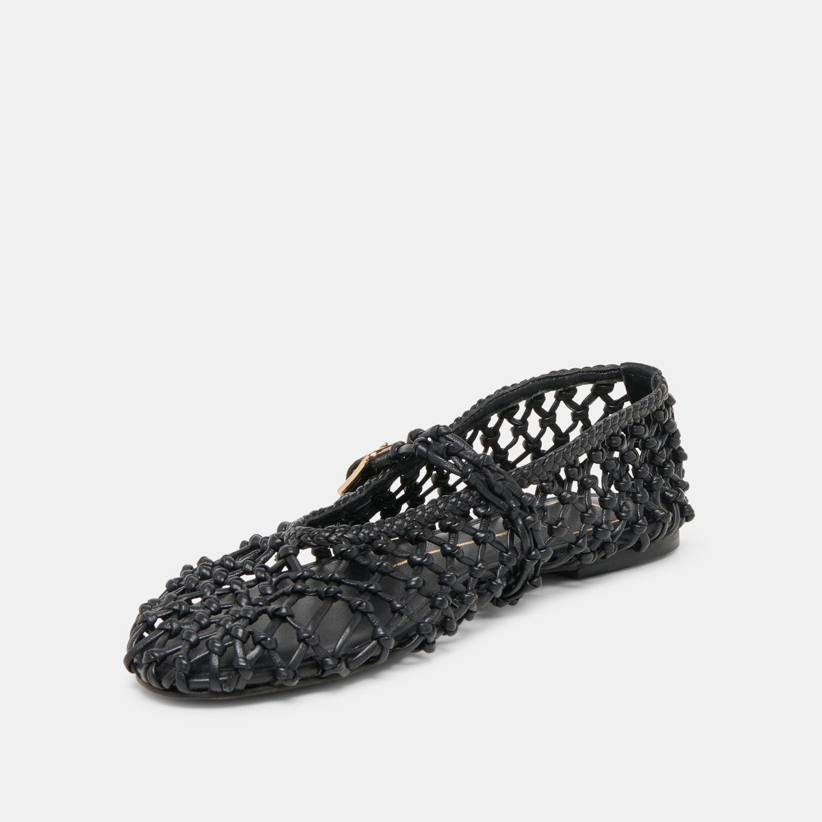 Clair Black Woven Leather Ballet Flats | Dolce Vita