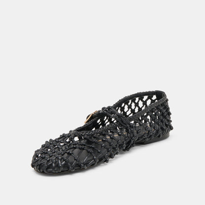 Clair Black Woven Leather Ballet Flats | Dolce Vita