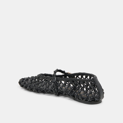Clair Black Woven Leather Ballet Flats | Dolce Vita