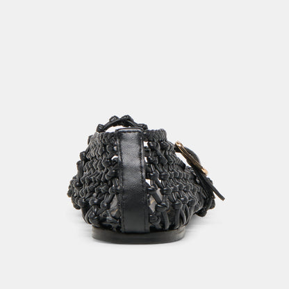 Clair Black Woven Leather Ballet Flats | Dolce Vita