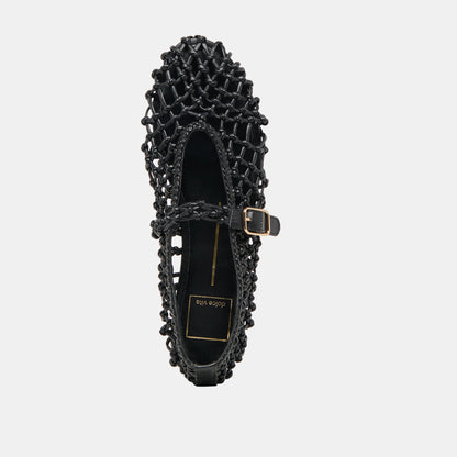 Clair Black Woven Leather Ballet Flats | Dolce Vita