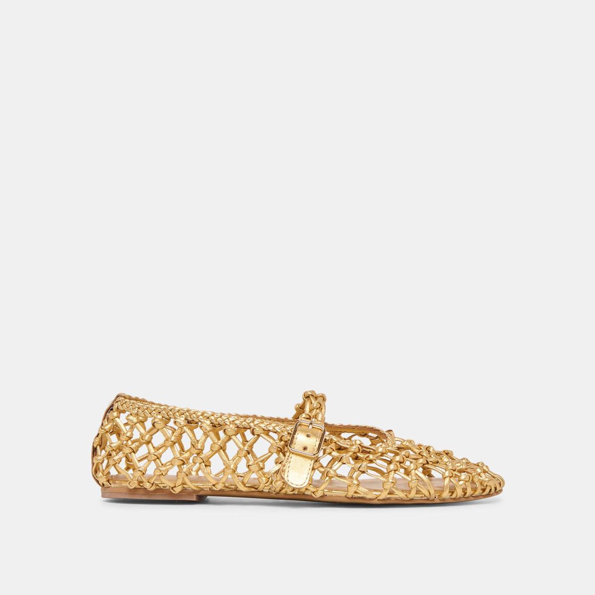 Clair Gold Woven Leather Ballet Flats | Dolce Vita