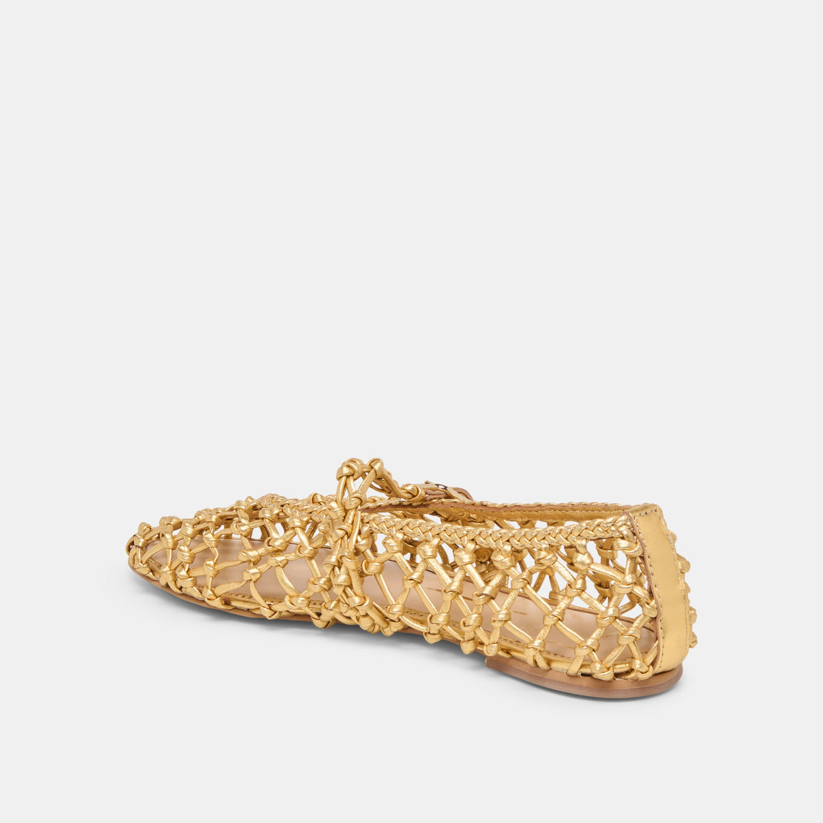 Clair Gold Woven Leather Ballet Flats | Dolce Vita