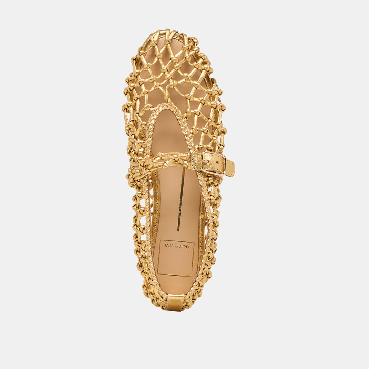 Clair Gold Woven Leather Ballet Flats | Dolce Vita