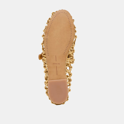 Clair Gold Woven Leather Ballet Flats | Dolce Vita