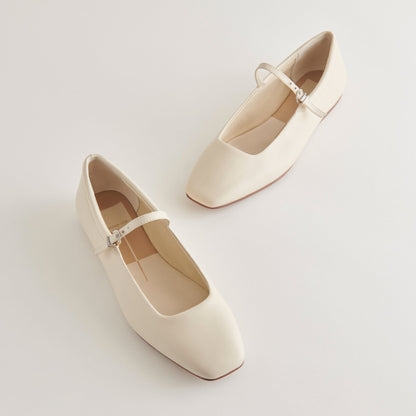 Reyes Ivory Leather Ballet Flats | Dolce Vita