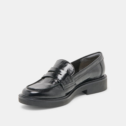 Tiggy Midnight Crinkle Patent Loafers | Dolce Vita