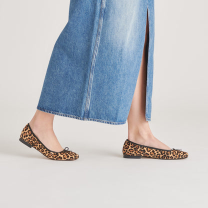 Anisa Ballet Flats DK LEOPARD CALF HAIR | Dolce Vita