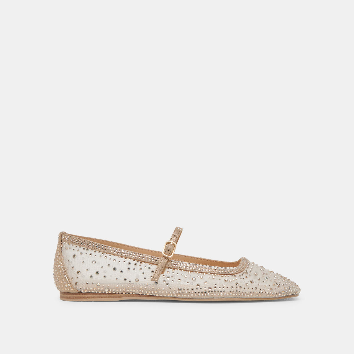 REYES CRYSTAL BALLET FLATS GOLD MESH | Dolce Vita
