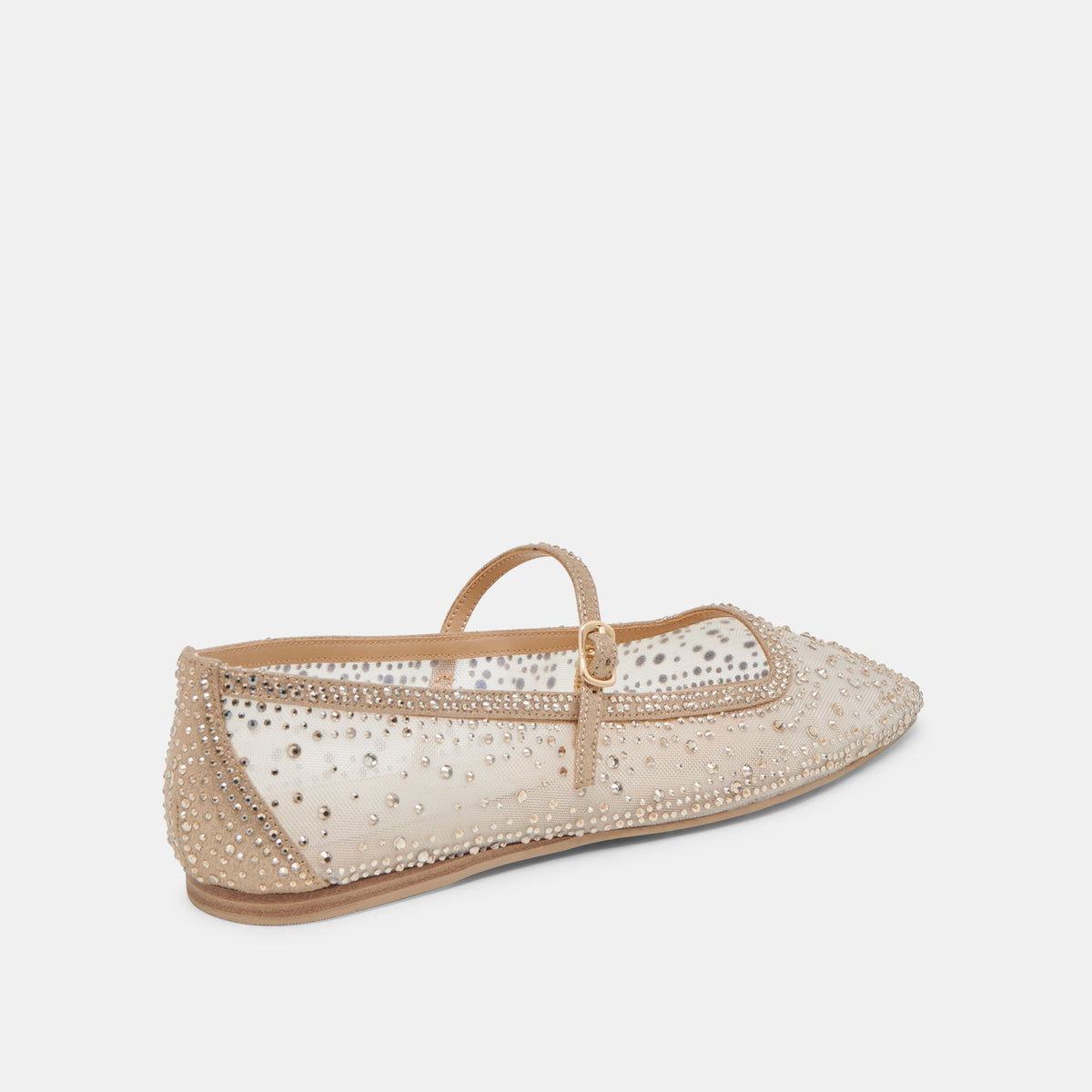 REYES CRYSTAL BALLET FLATS GOLD MESH | Dolce Vita