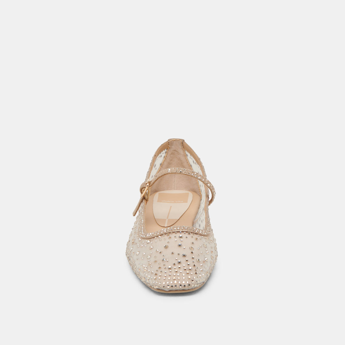 REYES CRYSTAL BALLET FLATS GOLD MESH | Dolce Vita