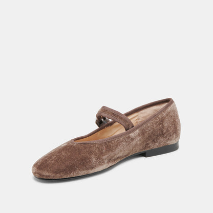 ROSLYN BALLET FLATS SMOKE VELVET | Dolce Vita