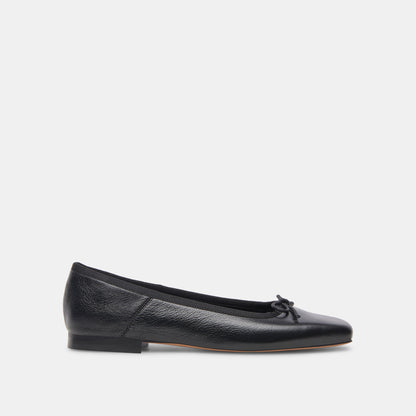 ANISA Ballet Flats Black Leather | Dolce Vita