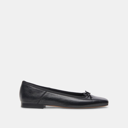 ANISA Ballet Flats Black Leather | Dolce Vita