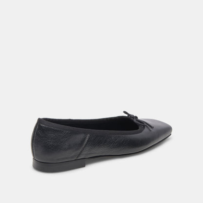 ANISA Ballet Flats Black Leather | Dolce Vita