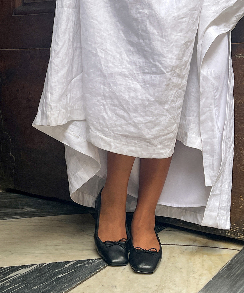 ANISA Ballet Flats Black Leather | Dolce Vita